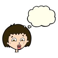 cartoon shocked expression with thought bubble N9