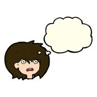 cartoon shocked expression with thought bubble N10