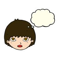 cartoon girl staring with thought bubble N4