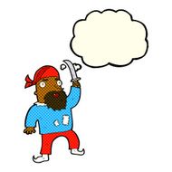 cartoon pirate with thought bubble N5