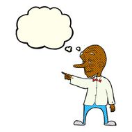 cartoon old man pointing with thought bubble N6