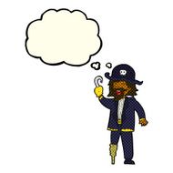 cartoon pirate captain with thought bubble N5