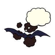 cartoon bat with thought bubble N10