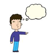 cartoon pointing man with thought bubble N39