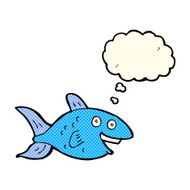 cartoon fish with thought bubble N41