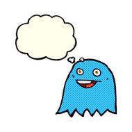 cartoon ghost with thought bubble N11