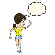 cartoon girl with idea thought bubble N9