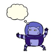 cartoon alien with thought bubble N6