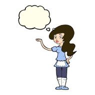 cartoon waitress with thought bubble N15