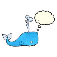 cartoon whale with thought bubble N18