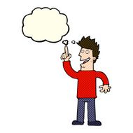 cartoon man with great new idea thought bubble N5