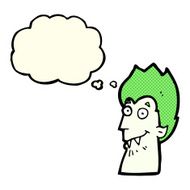 cartoon vampire head with thought bubble N18