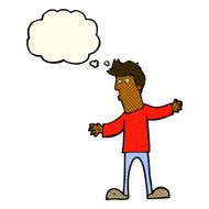 cartoon curious man with thought bubble N33