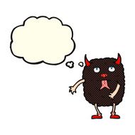 funny cartoon monster with thought bubble N13