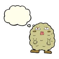 funny cartoon monster with thought bubble N14