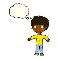 cartoon happy man with thought bubble N227