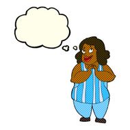 cartoon happy cook with thought bubble N6