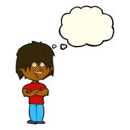 cartoon happy man with thought bubble N228