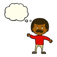 cartoon dad waving with thought bubble N6