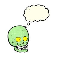 cartoon skull with thought bubble N15