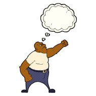 cartoon angry man with thought bubble N45