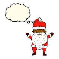 cartoon grumpy santa with thought bubble N6