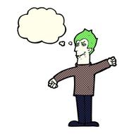 cartoon vampire man with thought bubble N54