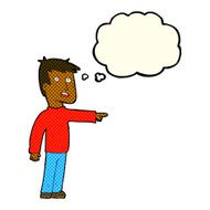 cartoon pointing man with thought bubble N40