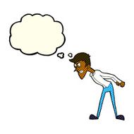 cartoon angry man with thought bubble N46