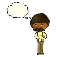 cartoon old man with thought bubble N10