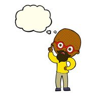 cartoon old man with thought bubble N11