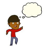 cartoon happy man with thought bubble N229