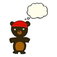 cartoon cute black bear with thought bubble N27