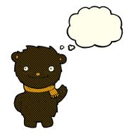 cartoon cute black bear with thought bubble N28