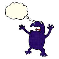 cartoon poisonous frog with thought bubble N12