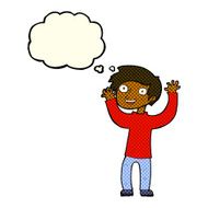 cartoon happy man with thought bubble N230
