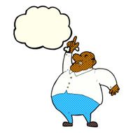 cartoon big fat boss with thought bubble N6