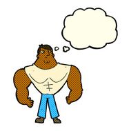 cartoon body builder with thought bubble N6