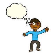 cartoon amazed boy with thought bubble N11