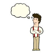 cartoon annoyed man with thought bubble N41