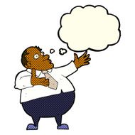 cartoon exasperated middle aged man with thought bubble N6