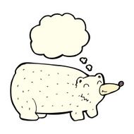 funny cartoon polar bear with thought bubble N14