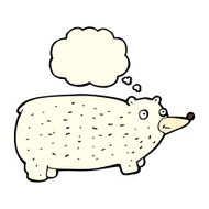 funny cartoon bear with thought bubble N13