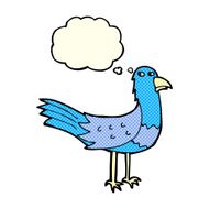cartoon bird with thought bubble N131