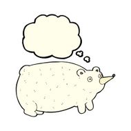 funny cartoon bear with thought bubble N15