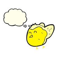 cartoon bird with thought bubble N132