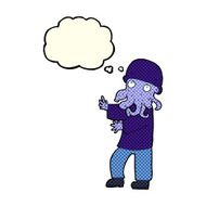 cartoon monster man with thought bubble N6