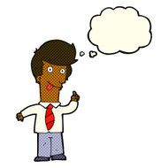 cartoon office man with crazy idea thought bubble N6