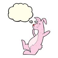 cartoon pink bunny with thought bubble N3