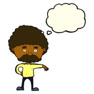 cartoon man with mustache making camp gesture thought bubbl N6